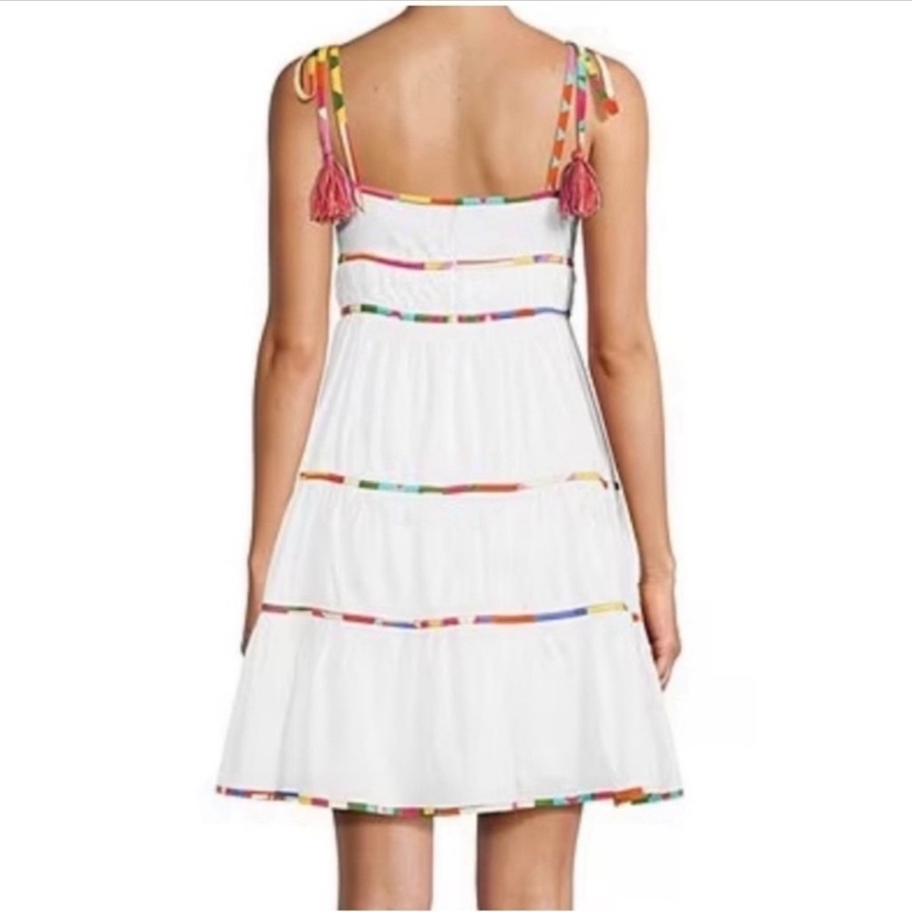 Antonio Melani Keri Cotton Voile V-Neck Sleeveless A-Line Dress NWT White - Picture 3 of 15